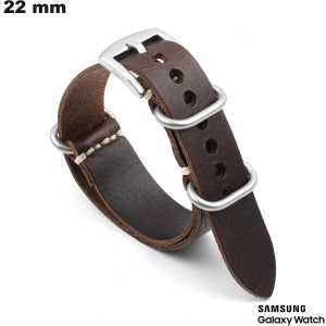 Bracelet Samsung 22mm Cuir véritable Marron pour montre pas cher