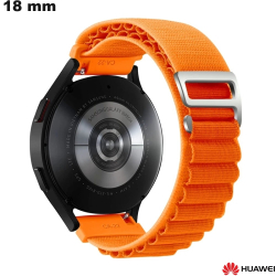 Bracelet poignet large Orange Tissu montre Huawei