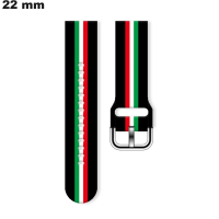 Pulsera de silicona de 22 mm Italia para reloj Negro ● Envío Gratis