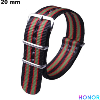 Pulsera Negra reloj inteligente 20mm Tejido Honor de calidad