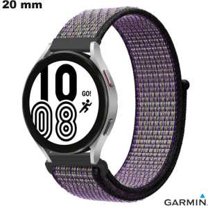 Bracciale 20mm Tessuto di smartwatch Viola Garmin - Port Gratis da 20€