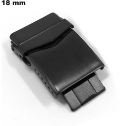 Schwarzes Edelstahl-Armband 18 mm mit Deployantverschluss