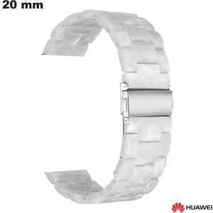 Bracelet 20mm de smartwatch Huawei Blanc Résine de qualité