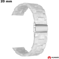 Bracelet 20mm de smartwatch Huawei Blanc Résine de qualité