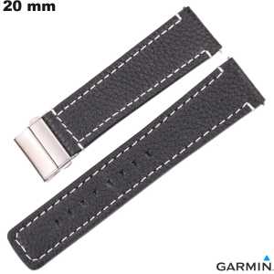 Sale Bracelet 20mm Garmin Black Genuine Leather Watch