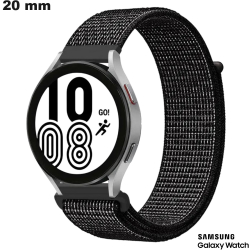 20mm Nylon Bracelet for Samsung Smartwatch Black