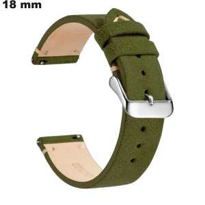 Pulsera noble de 18 mm Verde para reloj de Cuero genuino barato