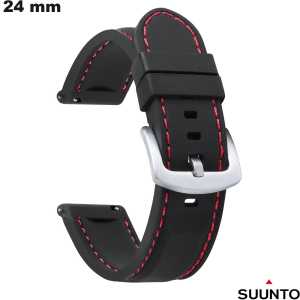 Vendita Bracciale Suunto 24 mm Silicone orologio Nero (Traverse, D5)