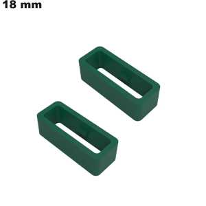 2 Passanten Rubber 18 mm Groen armband | Premium Kwaliteit