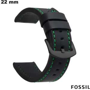 Compra Pulsera Negra 22 mm de cuero sintético para reloj inteligente Fossil