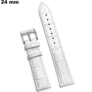 Pulsera de reloj de piel auténtica blanca de 24 mm # Envío Rápido