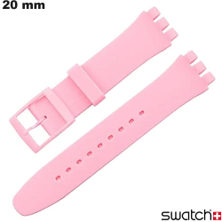 Bracelet 20mm pour montre Caoutchouc Rose Swatch