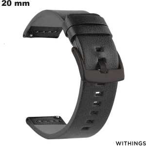 Bracelet de smartwatch Noir Simili cuir Withings 20mm pas cher
