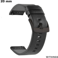 Cheap Black Faux Leather Smartwatch Bracelet Withings 20mm