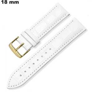 Elegant Genuine Leather Watch Bracelet 18 mm Quality White