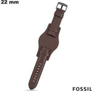 Armband Fossil 22 mm Echt leer voor horloge Bruin goedkoop