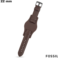Bracelete Fossil 22 mm Couro verdadeiro para relógio Marrom barato