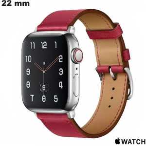 Bracelet Apple Watch raffiné Cuir Rouge