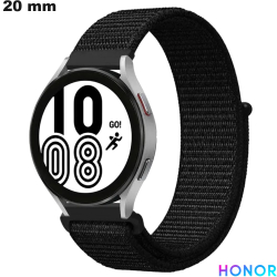 Bracelet 20mm Noir smartwatch u Nylon Honor