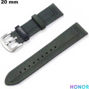 Koop Honor Groene Leer 20 mm Horlogeband