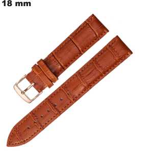Comprar Pulsera de 18 mm para reloj de Cuero genuino efecto cocodrilo Marrón