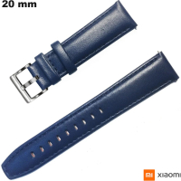 Verkoop 20mm Blauwe Echt Leren Xiaomi Smartwatch Armband