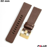 Venda de Pulseira Marrom em Couro Verdadeiro para Smartwatch Polar 22mm