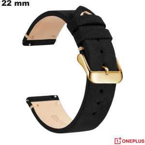 Bracciale in vera pelle nera per orologio OnePlus ● Spedizione in 24h