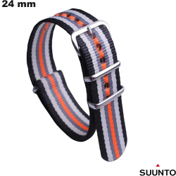 Bracelet Noir Tissu de montre Suunto 24 mm