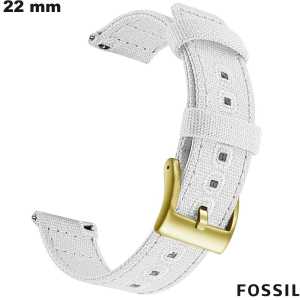 Armband Fossil 22mm Smartwatch-Gewebe Weiß \ Kostenlose Lieferung