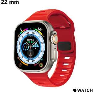 Red Rubber 22 mm Bracelet for Apple Watch Affordable Fashion