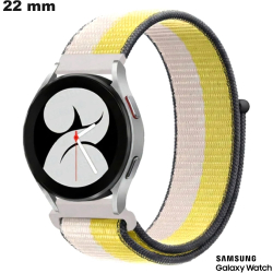 Bracelet 22mm Nylon Samsung Jaune montre connectée