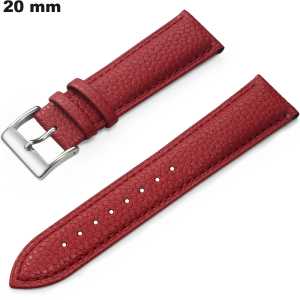 Armband voor horloge Rood 20 mm Echt leer goedkoop