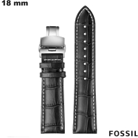 Echten schwarzen Fossil Lederarmband 18mm für Uhr kaufen