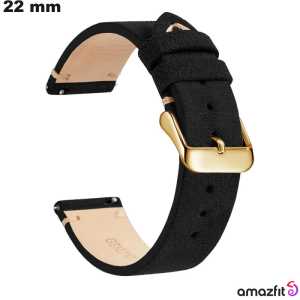 Venda de Bracelete Amazfit de relógio em Couro verdadeiro 22 mm Preto
