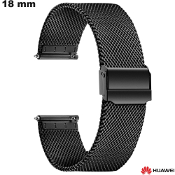 Bracelet Noir pour montre Acier Inoxydable Tendance 18