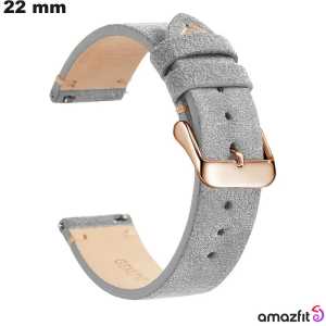 Bracciale in vera pelle Amazfit 22 mm di qualità grigia