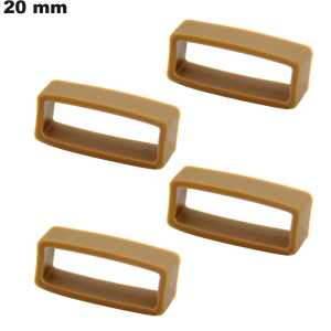 4 Loops Marron 20 mm Caoutchouc pour bracelet \ Livraison Rapide