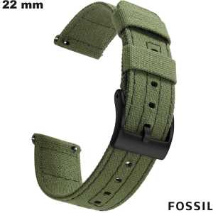 Armband Fossil 22mm Groen voor Horloge Stof ● Verzending binnen 24u