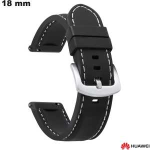 Armband Huawei Schwarz für Uhr Silikon 18 mm | Bester Preis