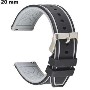 Zwarte Horloge-armband 20mm Rubber \ Snelle Verzending