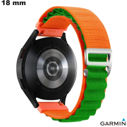Bracelet montre connectée Tissu Garmin Orange 18mm