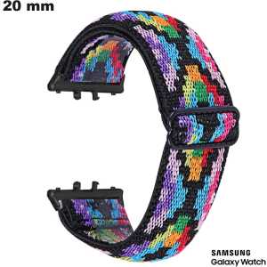 Pulsera de Nylon de 20 mm para Reloj Samsung Moderno en Negro de Calidad