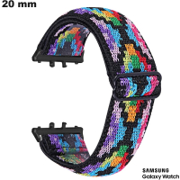 Pulsera de Nylon de 20 mm para Reloj Samsung Moderno en Negro de Calidad