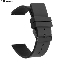 Armband Fußball Gummi Uhr Schwarz 16 mm | Versand in 24h