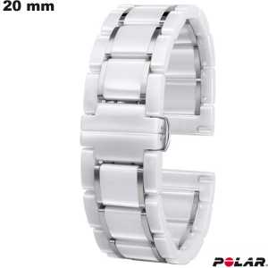 Bracelet Céramique Polar 20mm Blanc de montre / Port Offert