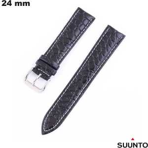 Black quality 24mm Suunto croco bracelet for smartwatches