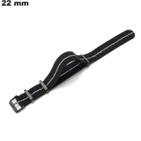 Black Fabric Watch Strap 22 mm / Free Shipping