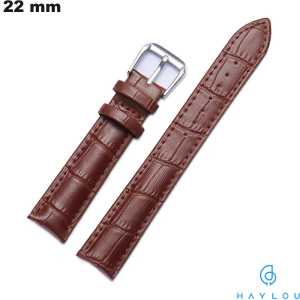 Bracelet Haylou Marron Cuir véritable Style crocodile pas cher