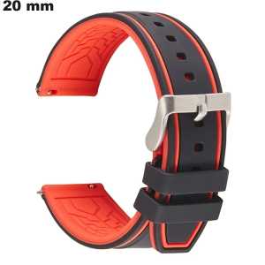 Armband Silikon Schwarz 20mm für Uhren / Versand kostenlos ab 20€